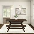 thumbnail image 6 of Plank+Beam Solid Wood Verso Dining Bench, 60" Entryway Bench, Minimalist Room Bench, Walnut, 6 of 8