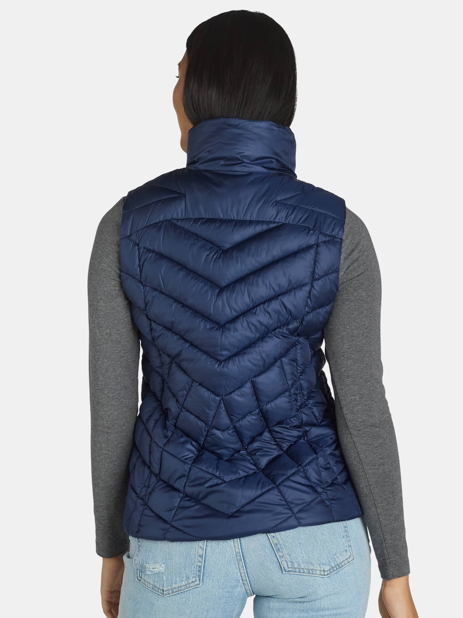 Big Chill Women's Chevron Quilted Puffer Vest, Midweight, Sizes S-3X