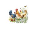 thumbnail image 3 of Adhesivos de pared con forma de gallo de granja, pollos coloridos, 40 x 50 cm, 3 of 4