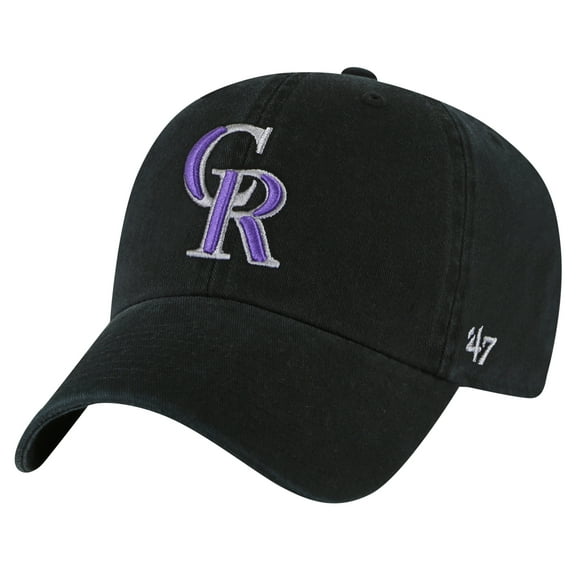 Youth '47 Black Colorado Rockies Clean Up Adjustable Hat