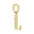 thumbnail image 2 of 14k Yellow Gold, Small Initial Capital Letter L Pendant Charm Created CZ 9mm Wide with 20" Dainty Neck Chain, 2 of 8