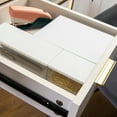 thumbnail image 5 of Martha Stewart Brody Clear Plastic Storage Organizer Bins with White Engineered Wood Lids for Home Office, Kitchen, or Bathroom, 3 Pack Small/Medium/Large, 5 of 9