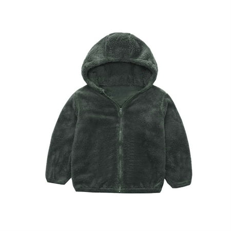 

SHENGXINY Children S Winter Coats Soft Fleece Hooded Wool Coat Sweater Zipper Kids Boys Girls Long Sleeve Casual Warm Jacket Outwear 5-14 Years