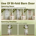 thumbnail image 7 of 40" X 84" Paintable Frosted Glass Bi-Fold Sliding Barn Door, Pre-Assembled Solid Core Panel Bifold Barn Door With Hardware Kit Included, Water-Resistant Primed White Finish, Effective Sound Reduction, 7 of 7