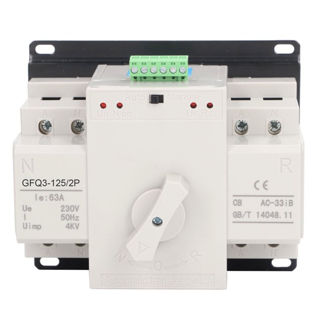 Interruptor de transferencia automática de doble potencia, minigenerador, interruptor de cambio para casa, tienda, edificio, CA 230 V, 63 A
