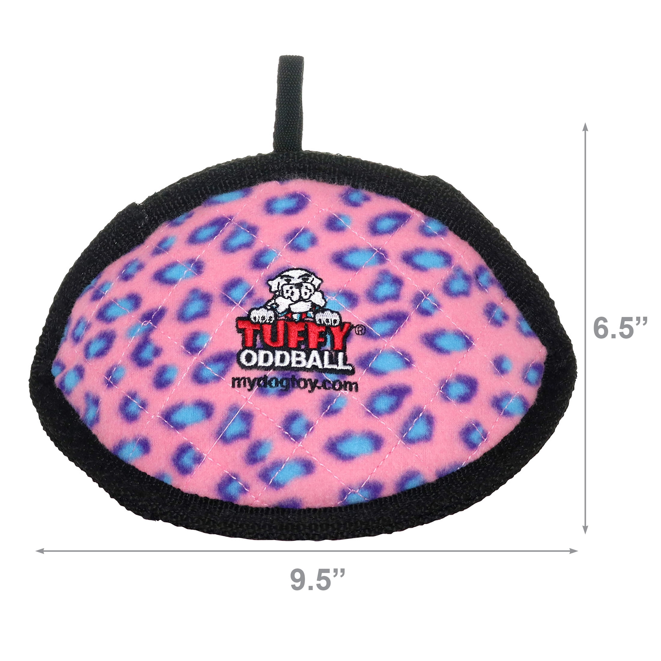 Tuffy Ultimate Odd Ball Pink Leopard Durable Plush Dog Toy