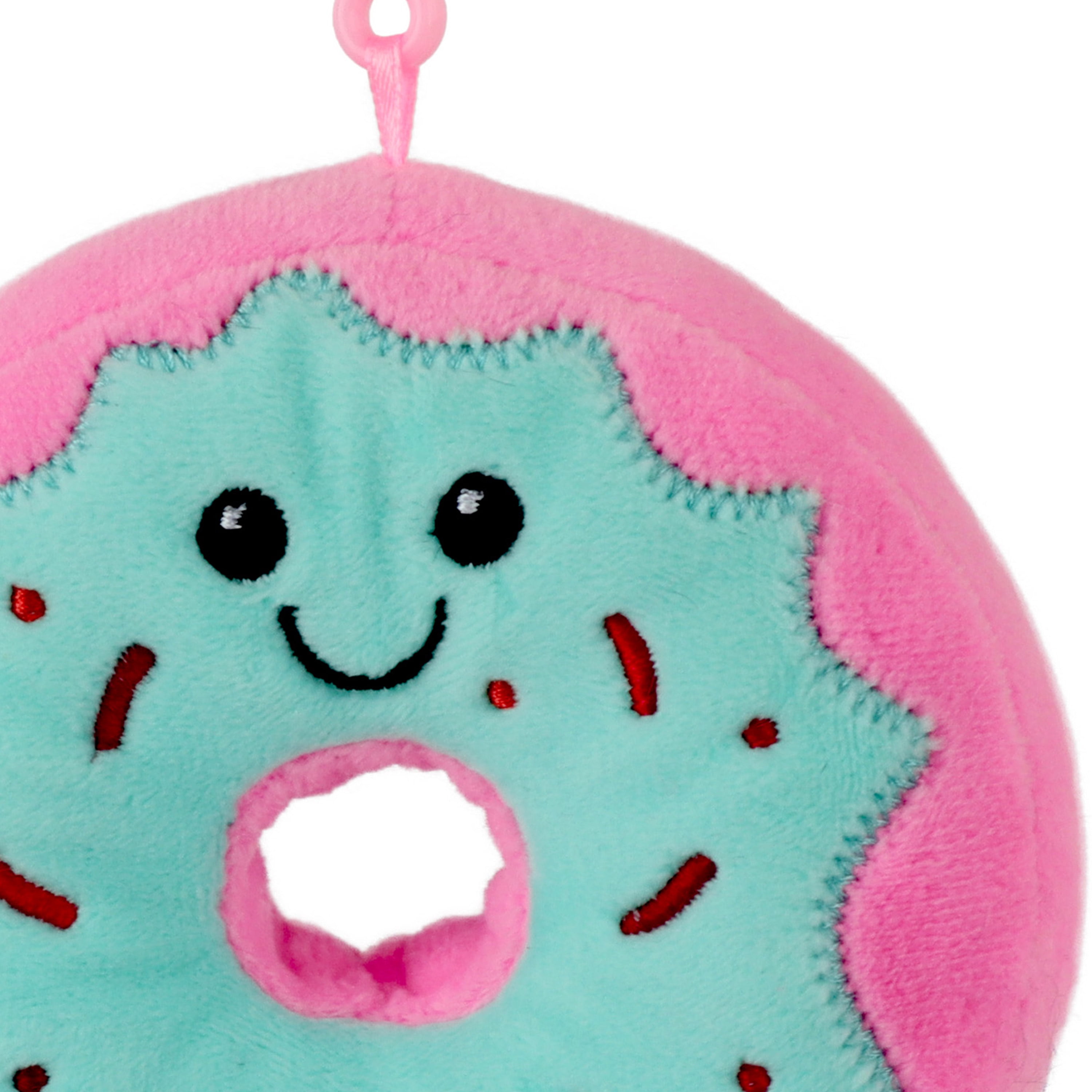 Pen + Gear Backpack Clip Plush Stuffed Pink Round Donut