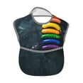 thumbnail image 2 of Hirioo Rainbow Sausages On Dark Slate for Baby Waterproof Pocket Bib Adjustable Closed for Babies Toddlers with Large Pocket 6-24Months, 2 of 8