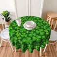 thumbnail image 5 of St Patricks Day Tablecloth Round Clover Shamrock Green Table Cloths Circular Table Cover Waterproof and Dustproof Wipeable Polyester Tabletop for Dining Kitchen Picnic Party Decor 60 Inch, 5 of 6