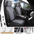 thumbnail image 2 of Juego completo de fundas para asientos de coche CAROMOP para 5 asientos, negro y gris, 2 of 8