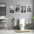 thumbnail image 4 of ZHONGYUTONG Funny Bathroom Wall Art Cute Giraffe Reading Newspaper on Toilet Poster Black White Animal Canvas Prints for Rustic Restroom Framed (28.00" x 42.00"), 4 of 6