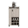 thumbnail image 4 of Fraser Bar Cart with 6 Built-in Wine Rack in Light Gray Engineered Wood, 4 of 4