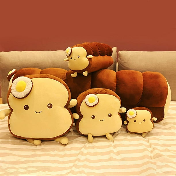 Soft-Fried Egg Toast Cute Bread Stuffed Toy Plush Food Pillow Sofa