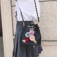 thumbnail image 4 of Women's 3D Flowers Drawstring Bucket Bag Mini PU Leather Shoulder Bag Handbag, 4 of 8