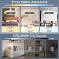 thumbnail image 3 of BECLOG Ventilador Techo con Luz y Control Remoto Interiores, 10" E26 3 Colores Infinitamente Ajustables LED Mini Vent de Techo para Baño, Recámara, Sala de Estar, Cochera y Cocina, 3 of 5