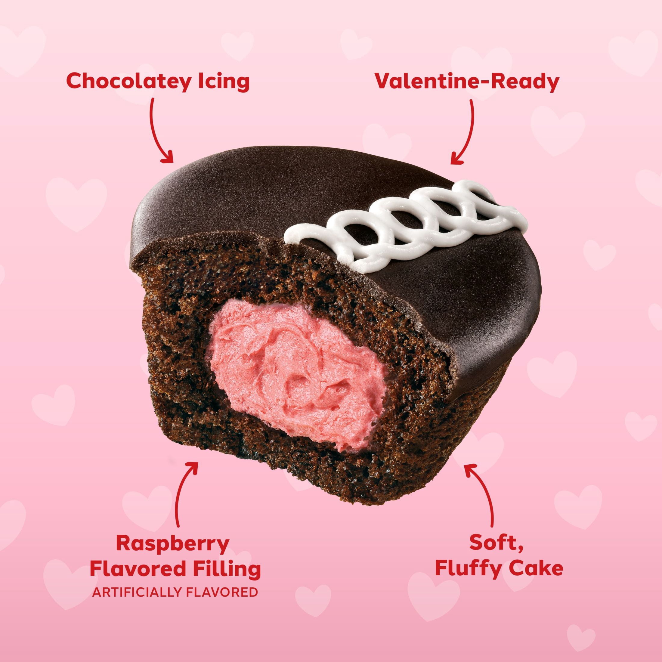 (3 pack) Hostess Cupcakes, Dark Chocolate Snack Cakes with Raspberry Artificially Flavored Filling, 12.7 oz Box (8 Pouches)