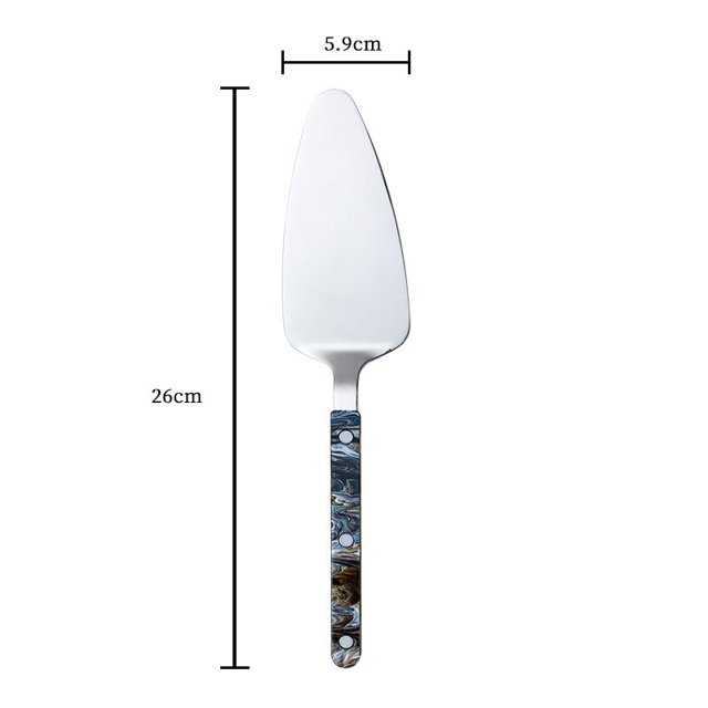 Vajilla acrílica francesa de acero inoxidable, juego de cuchara, cuchillo, tenedor, bistec con patrón de concha de cielo estrellado Fivean unisex