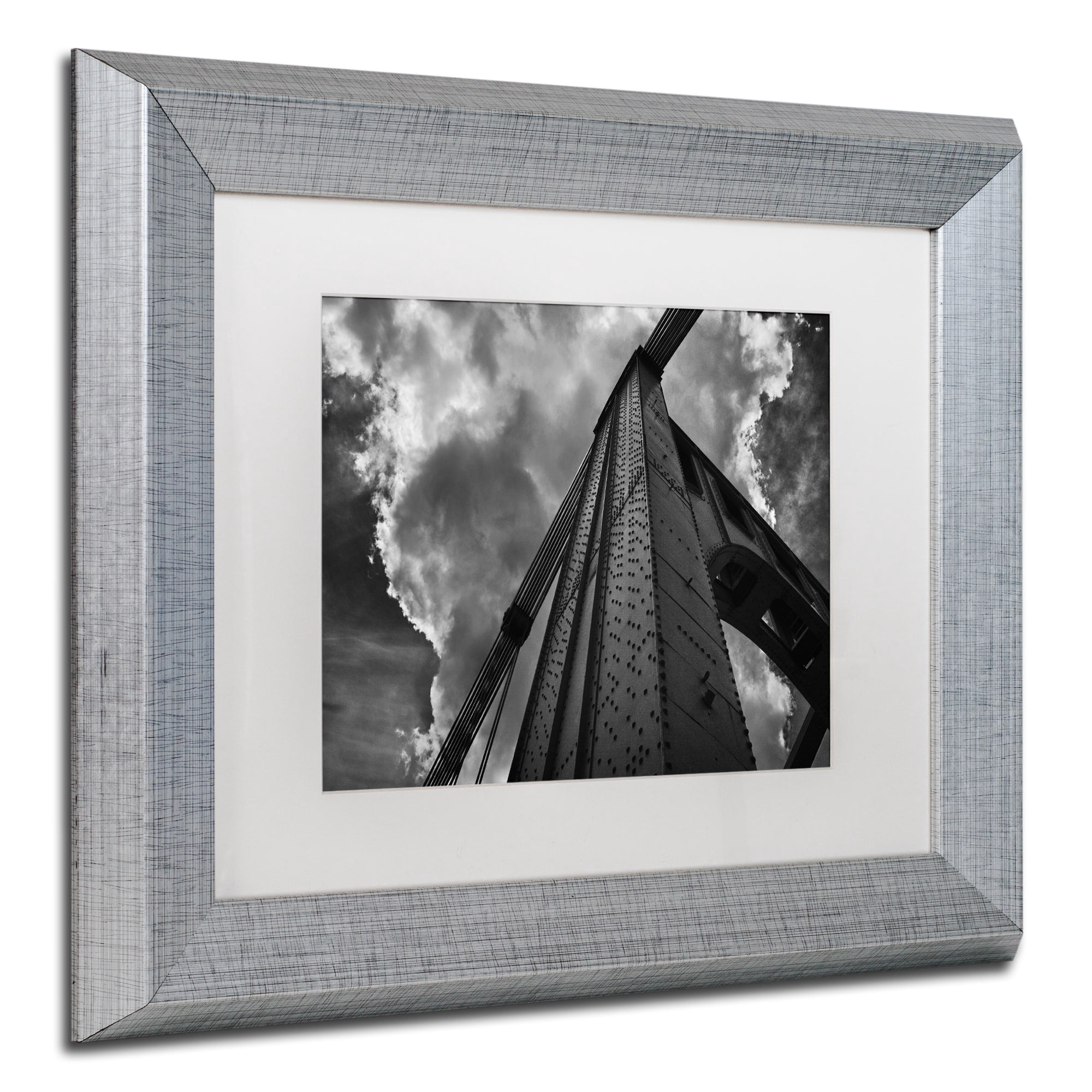Trademark Fine Art "Andy Warhol Bridge" Canvas Art by Jason Shaffer, White Matte, Silver Frame