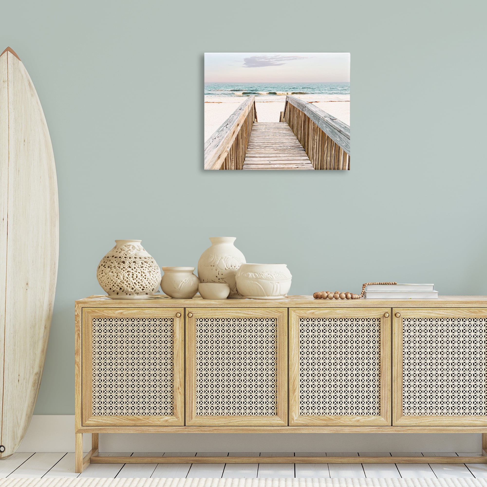 Stupell Industries Steps to Beach Shore Nautical & Beach Photography Wrapped Canvas Art Print Wall Art, 30 x 24