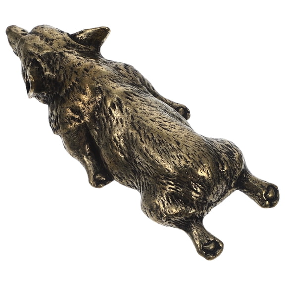 Pure Copper Corgi Ornaments Mini Dog Figurines Statue Pup Decor Home Office