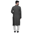 thumbnail image 3 of Atasi Long Sleeve Mens Kurta Solid Cotton Flex Mens Long Kurta Shirt-Large, 3 of 6