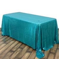 BalsaCircle Turquoise 90x156" Sequin Rectangular Tablecloth Party Wedding Reception Catering Dining Home Table... by BalsaCircle