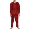 thumbnail image 4 of Bingfone Men'S Pajama Set 2 Piece Loungewear Pjs, Long Sleeve With Pajama Pants-Red Black Houndstooth, 4 of 9