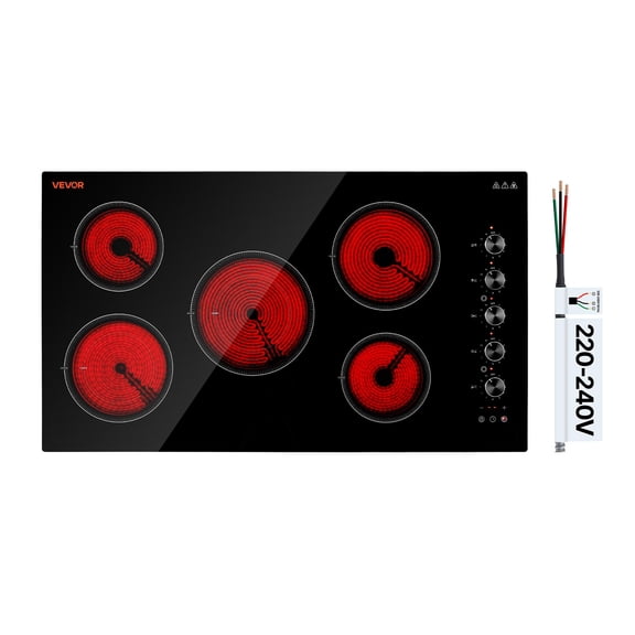 Induction Knob IC1800 Countertop Induction Range, Red/Silver, 1800W Electric Cooker ...
