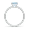 thumbnail image 2 of ANGARA Natural Emerald-Cut 1.35 ct Aquamarine Engagement Ring with Diamonds in 14K White Gold for Women (Size-8x6mm) | March Birthstone, Anniversary, Jewelry Gift for Women | Natural Aquamarine Ring, 2 of 9