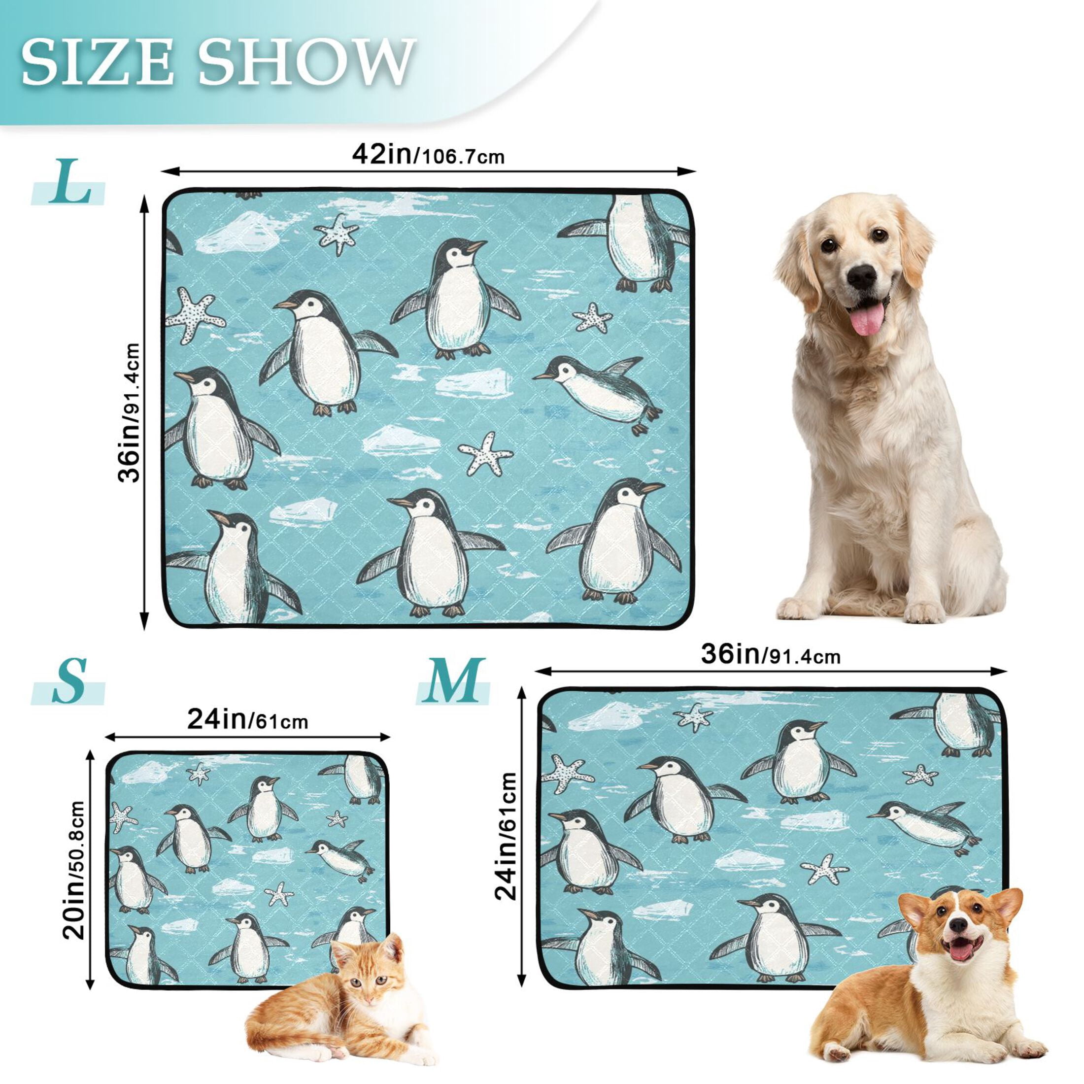 Qxltty Penguin Starfish Figure Cat litter Pads Pet Set of 3 Diaper Mats Center Anti-leakage Layer Absorbent Soft and Comfortable