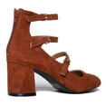 thumbnail image 3 of J. Adams 3 Strap Mary Jane Heel Pumps – Buckled Strappy Low Block Heel, 3 of 4