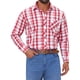 thumbnail image 1 of CAMISA DE VESTIR DE MANGA LARGA A CUADROS PARA HOMBRE INSPIRAR CHIC, CON COLLAR PUNTA Y BOTONES, TALLA XL, ROJO Y BLANCO, 1 of 6