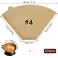 thumbnail image 2 of #4 Cone Coffee Filters,4 Coffee Filters Paper fits for Pour Over and Drip Coffee Maker, 8-12 Cup,Natural Unbleached,Chlorine Free (200), 2 of 4