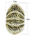 thumbnail image 2 of Luxe Jewelry Designs Women's Gold IP Stainless Steel Animal Print Design Ring with Clear Crystals -, 2 of 4