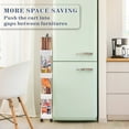 thumbnail image 5 of 4-Tier Slim Storage Cart,Bathroom Storage Organizer,Slim Rolling Cart,Slide Out Storage Cart with Wheel,Mobile Shelving Unit for Bathroom Kitchen Bedroom Laundry Narrow Places (White), 5 of 6