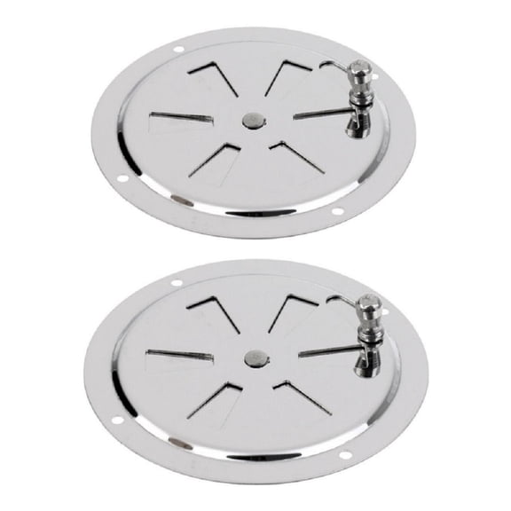 ISURE MARINE 2 Pack of 4 inch Cabin Ventilation Plate Vent Butterfly Air Vent Gill Plate with Side Knob 316 Stainless Steel for Marine Boats Accessories - Round