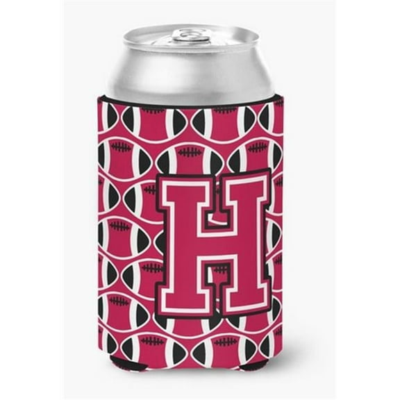 Letter H Football Crimson & White Can or Bottle Hugger