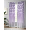 thumbnail image 4 of Sheer Curtains 108 inches Long, Flower White Cherry Blossoms Purple Background Light Filtering Sheer Window Curtains Rod Pocket Voile Drapes for Bedroom Living Room, 52"W x 108"L 2 Panels, 4 of 7