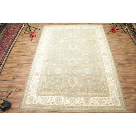 Rugsource Sage Green 11x15 Oushak Stani Peshawar Oriental Hand Rugsource Sage Green 11x15 Oushak Stani Peshawar Oriental Hand Knotted Area Rug 14 9