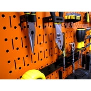 Wall Control Modular Pegboard Tool Organizer System - Wall-Mounted Metal Peg Board Tool Storage Unit for Pegboard Tiling (Orange Pegboard)