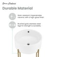 thumbnail image 4 of Monaco 16.5" Round Console Sink, White Basin Brushed Gold Legs, 4 of 10
