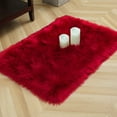 thumbnail image 6 of YJ.GWL Soft Fluffy Rugs Faux Sheepskin Area Rug for Living Room Bedroom Plush Carpet Nursery Floor Mat Home Decor,2'x4',Red, 6 of 6