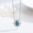 thumbnail image 2 of TANGPOET Blue Opal Sun Necklace for Women 925 Sterling Silver, 2 of 5