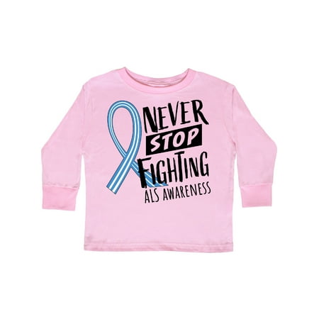 

Inktastic Never Stop Fighting ALS Awareness Gift Toddler Boy or Toddler Girl Long Sleeve T-Shirt
