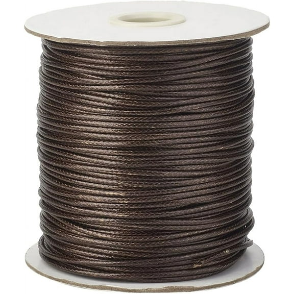 175 Yards 1.5MM Dark Brown Waxed Polyester Cord Smooth Round Thread Wax Bracelet Beading Craft String Twine Rope Bulk Roll for Jewelry Making Sewing Crafts Stitching Macrame DIY Accessories