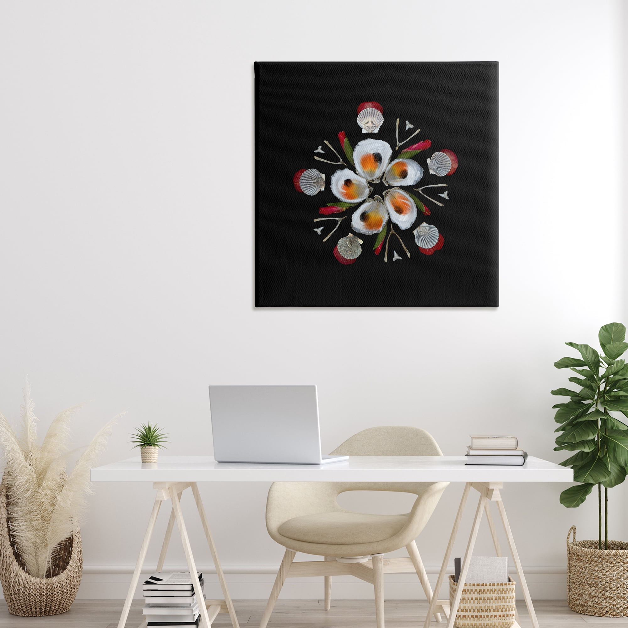 Stupell Industries Nautical Oysters Mandala Canvas Wall Art, design by Beth Adoette