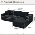 thumbnail image 2 of SEENYOO 108.7" Lounge Sofa, Black Sofa Bed for Living Room, Modular L-Shape Cloud Couch with Memory Foam & Oversized Chaise, 3-Seat Sectional, 2 of 10