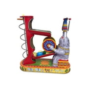 Elephant with Spiral Ball Game Wind Up Collectible Tin Toy - 7.75"