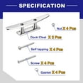thumbnail image 6 of Boat Cleat Open Base 6inch, 2 Pcs 316 Stainless Steel Dock Cleat for Kayak Boat, 6 of 6