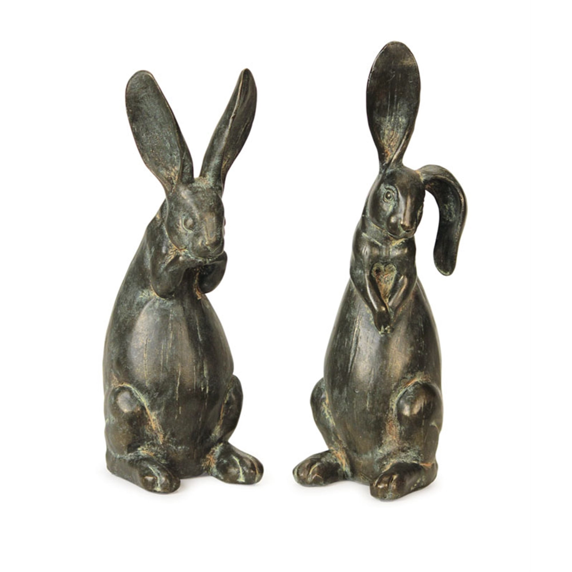 Floppy Eared Rabbits (Set of 2) 16.75"H Polystone